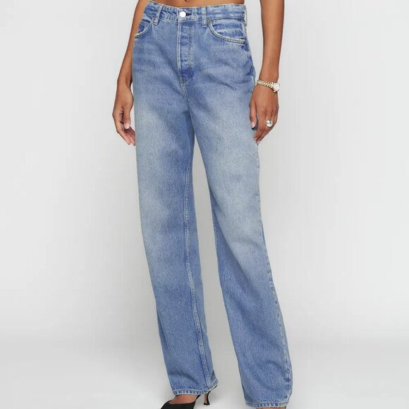 Reformation Denim - Preston Baggy High Rise Straight Jeans in Galway (Size 28)